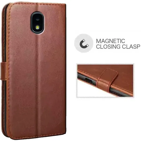 Brown_Artificial_Leather_Samsung_Galaxy_J3_2018_Back_Cover