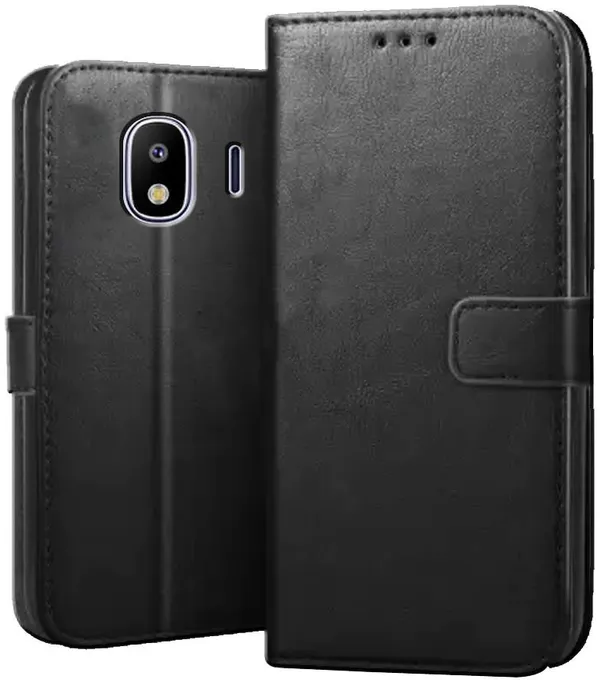 Black_Leather_Samsung_Galaxy_J4_Flip_Cover