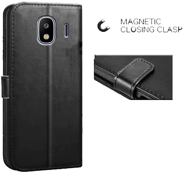 Black_Leather_Samsung_Galaxy_J4_Flip_Cover