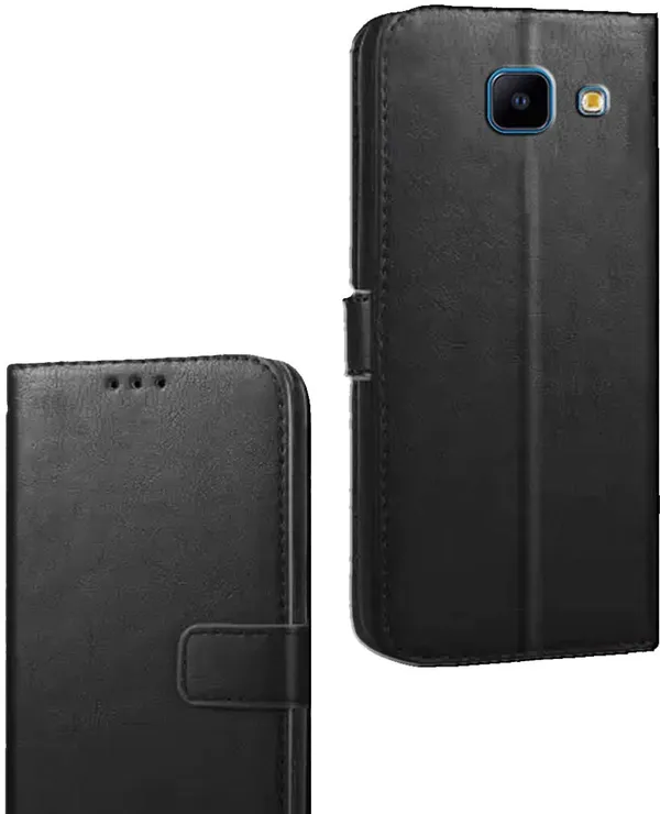 Black_Artificial_Leather_Samsung_Galaxy_J4_Core_Flip_Cover