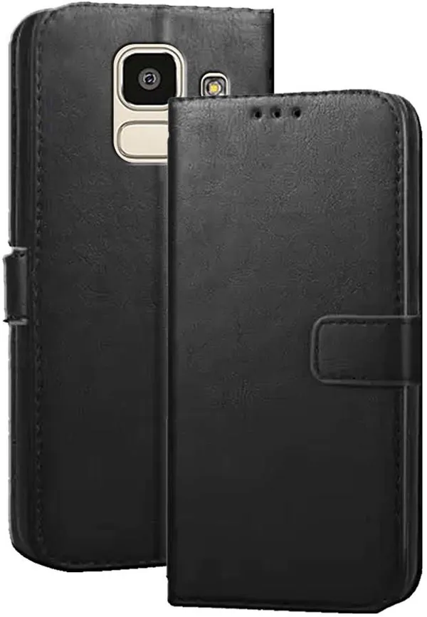 Black_Artificial_Leather_Samsung_Galaxy_J6_Flip_Cover