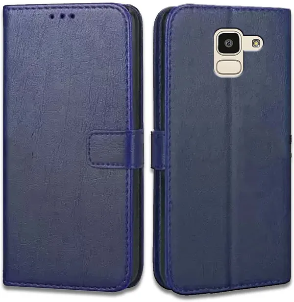 Blue_Artificial_Leather_Samsung_Galaxy_J6_Flip_Cover