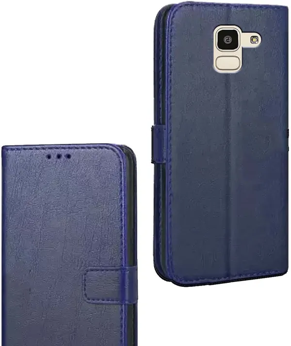 Blue_Artificial_Leather_Samsung_Galaxy_J6_Flip_Cover