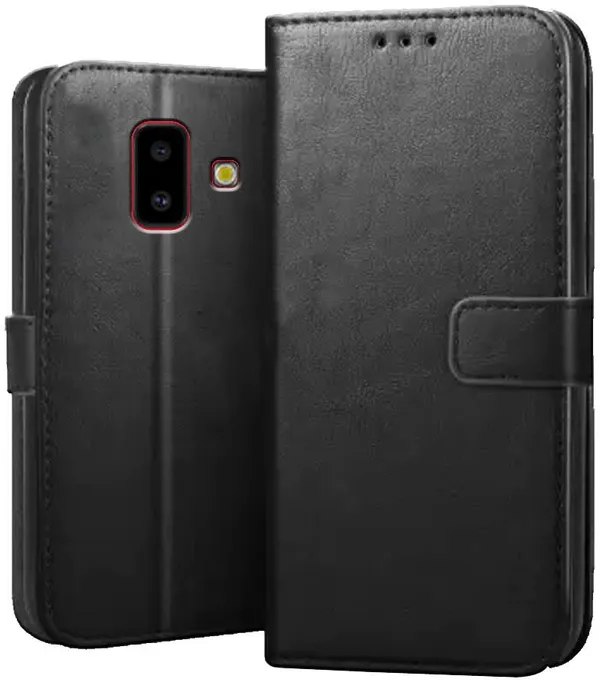 Black_Leather_Samsung_Galaxy_J6_Plus_Flip_Cover