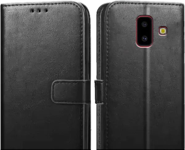 Black_Leather_Samsung_Galaxy_J6_Plus_Flip_Cover