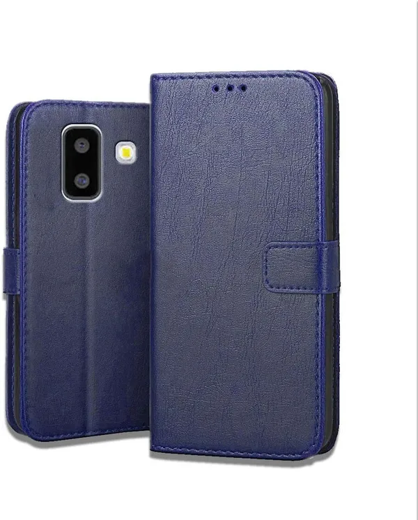 Blue_Leather_Samsung_Galaxy_J6_Plus_Flip_Cover