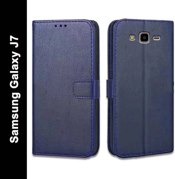 Blue_Artificial_Leather_Samsung_Galaxy_J7_Flip_Cover