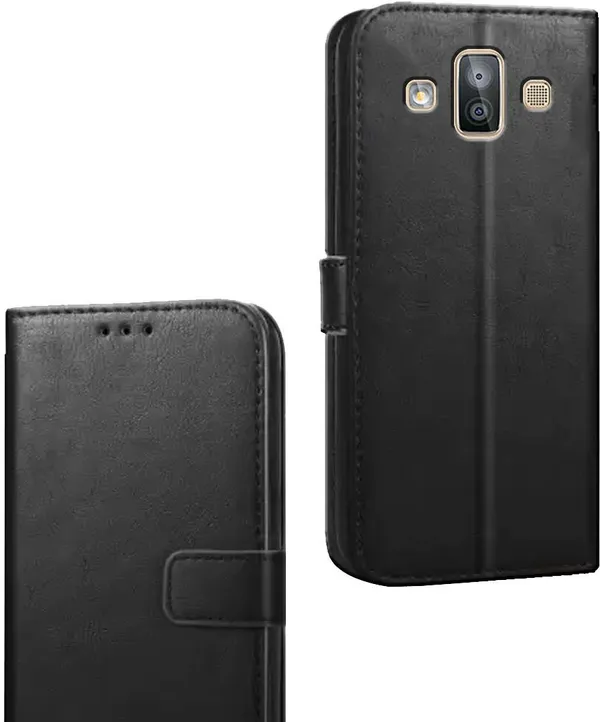 Black_Artificial_Leather_Samsung_Galaxy_J7_Duo_Flip_Cover
