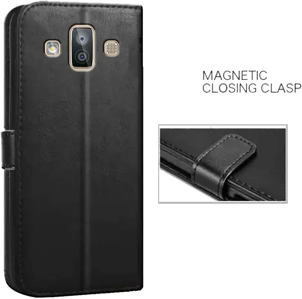 Black_Artificial_Leather_Samsung_Galaxy_J7_Duo_Flip_Cover