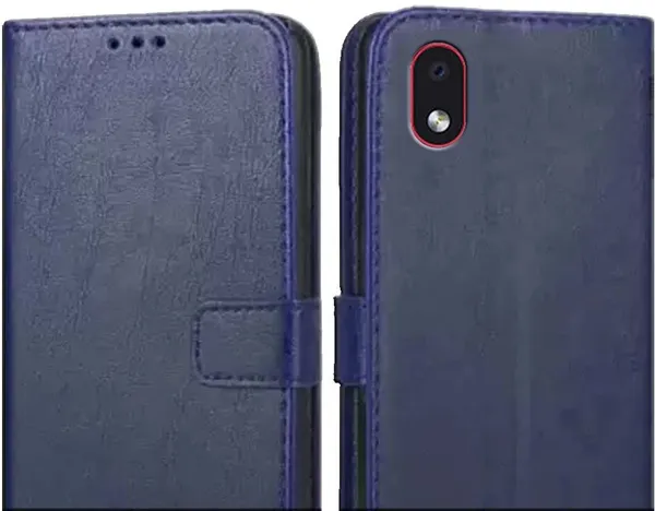Blue_Leather_Samsung_M01_Core_Flip_Cover