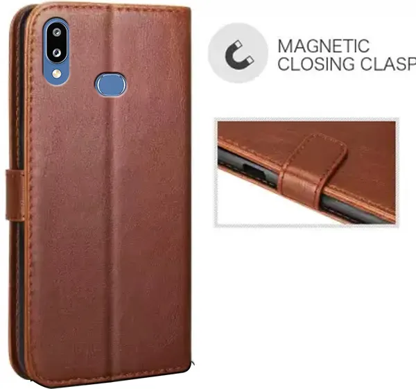 Brown_Leather_Samsung_Galaxy_M01S_Flip_Cover