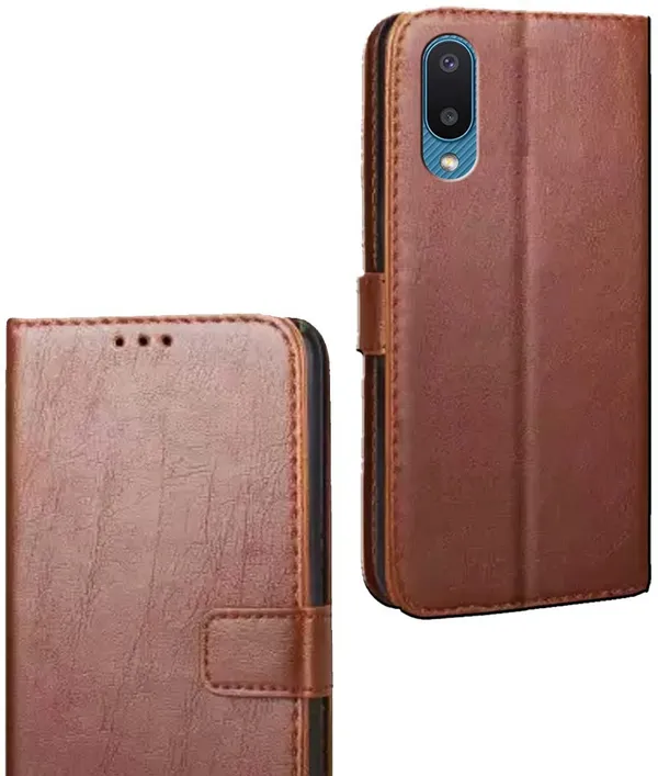 Brown_Artificial_Leather_Samsung_Galaxy_M02_Flip_Cover