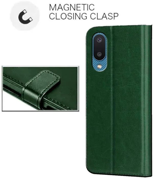 Green_Artificial_Leather_Samsung_Galaxy_M02_Flip_Cover