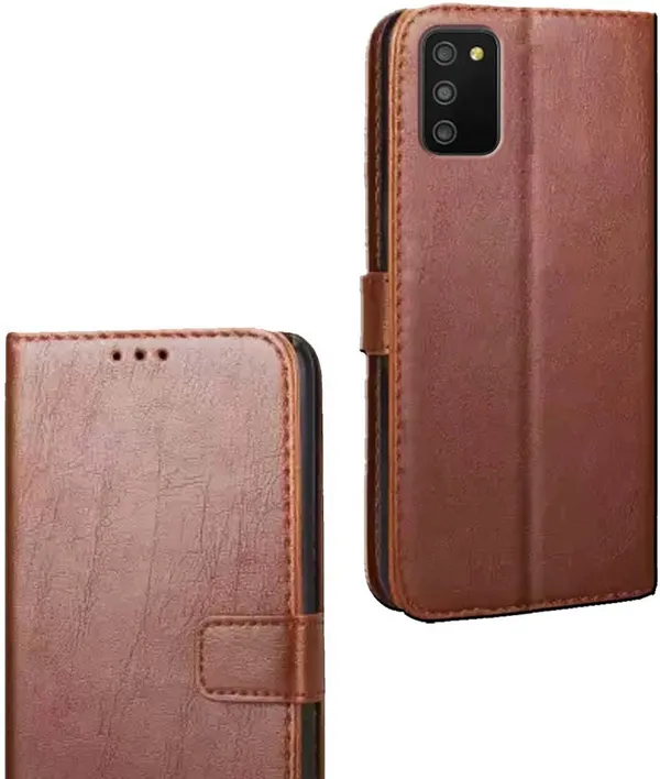 Brown_Artificial_Leather_Samsung_Galaxy_M02S_Flip_Cover