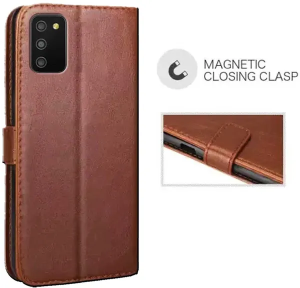 Brown_Artificial_Leather_Samsung_Galaxy_M02S_Flip_Cover