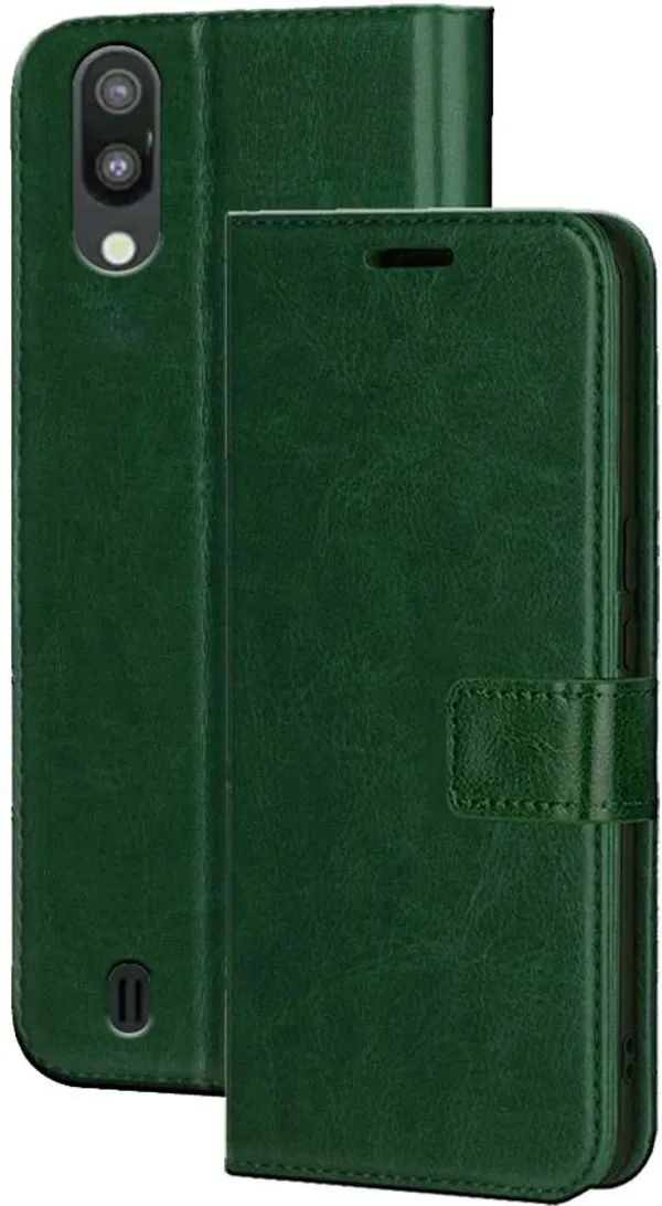 Green_Artificial_Leather_Samsung_Galaxy_M10_Flip_Cover