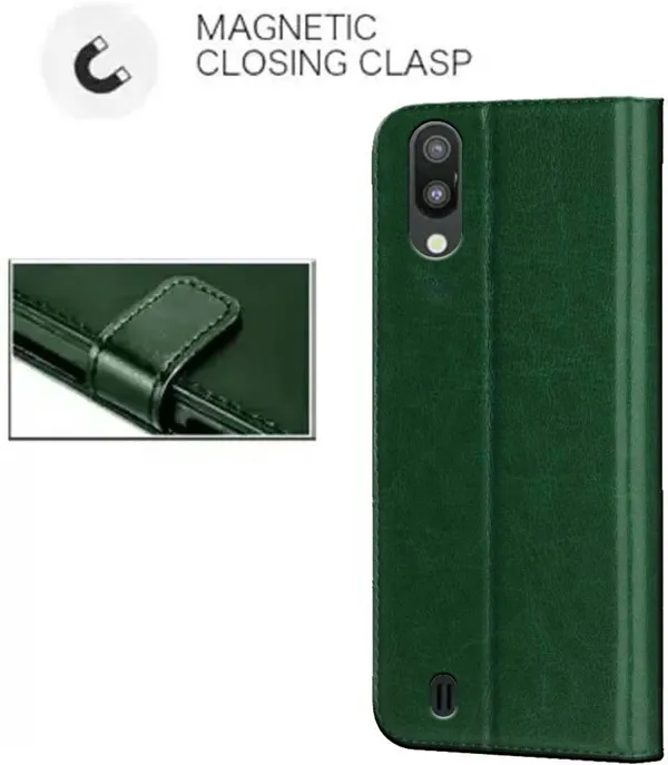 Green_Artificial_Leather_Samsung_Galaxy_M10_Flip_Cover