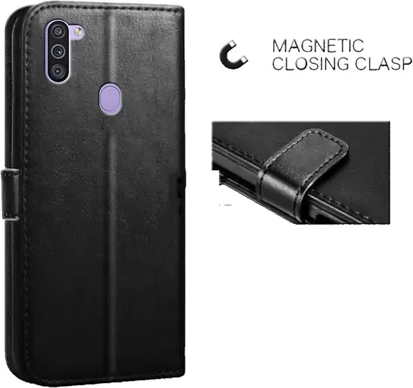 Black_Leather_Samsung_Galaxy_M11_Flip_Cover