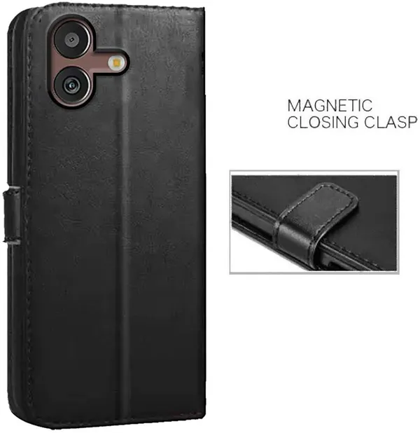 Black_Artificial_Leather_Samsung_M13_5G_Back_Cover