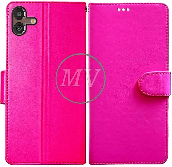 Pink_Artificial_Leather_Samsung_M13_5G_Back_Cover