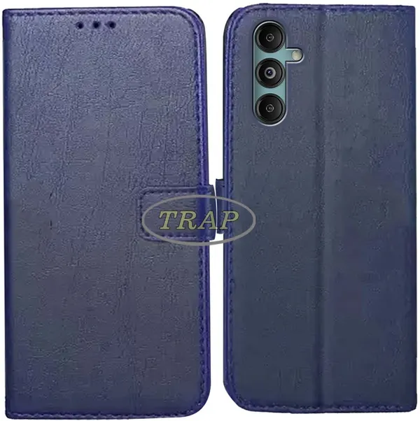 Blue_Artificial_Leather_Samsung_M14_5G_Back_Cover