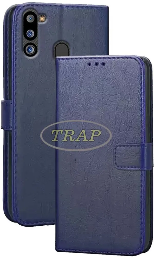 Blue_Artificial_Leather_Samsung_Galaxy_M21_2021_Back_Cover