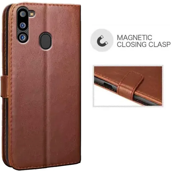 Brown_Artificial_Leather_Samsung_Galaxy_M21_2021_Back_Cover