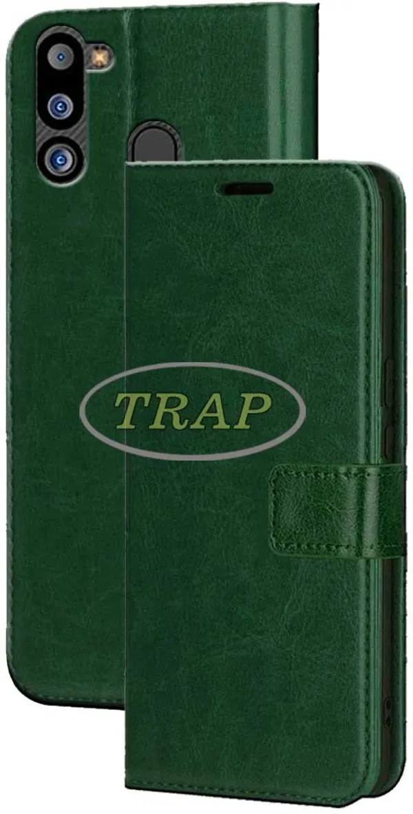 Green_Artificial_Leather_Samsung_Galaxy_M21_2021_Back_Cover