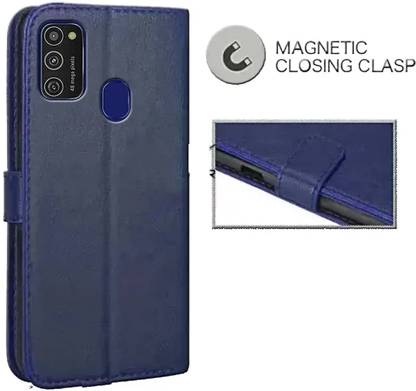 Blue_Leather_Samsung_Galaxy_M21_Flip_Cover