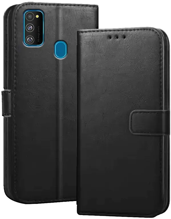 Black_Artificial_Leather_Samsung_Galaxy_M30S_Flip_Cover
