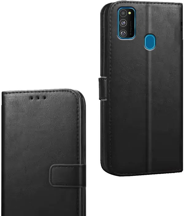 Black_Artificial_Leather_Samsung_Galaxy_M30S_Flip_Cover