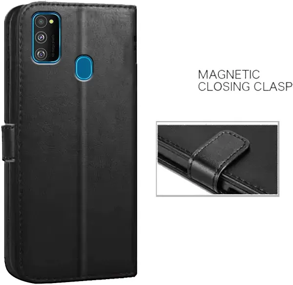 Black_Artificial_Leather_Samsung_Galaxy_M30S_Flip_Cover