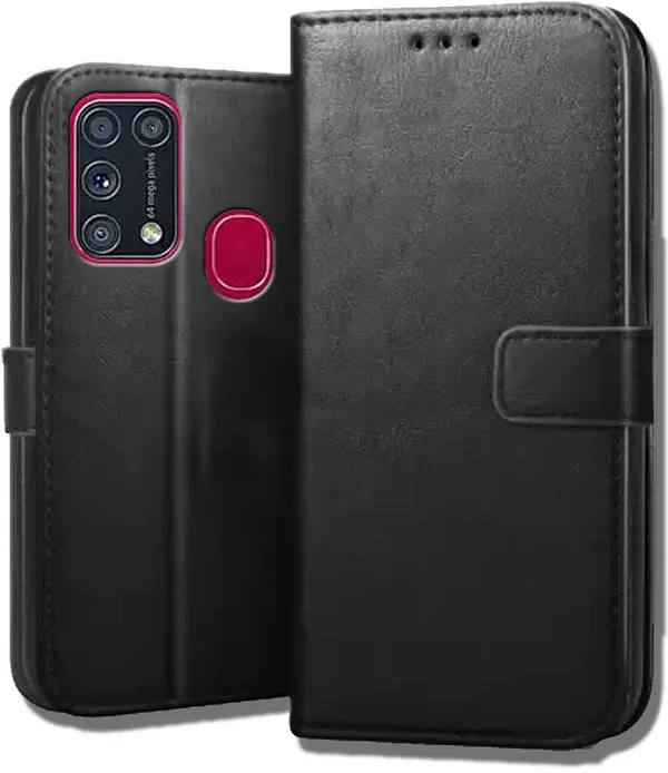 Black_Leather_Samsung_Galaxy_M31_Flip_Cover
