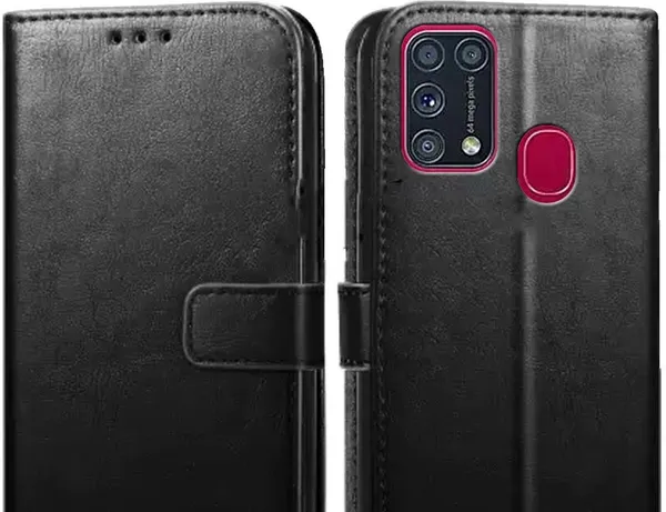 Black_Leather_Samsung_Galaxy_M31_Flip_Cover