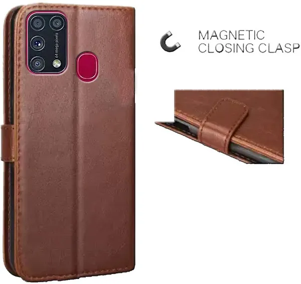 Brown_Leather_Samsung_Galaxy_M31_Flip_Cover