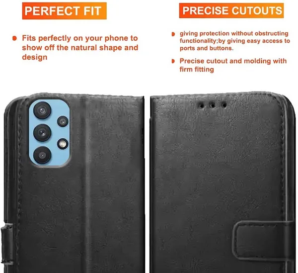 Black_Artificial_Leather_Samsung_Galaxy_M32_5G_Back_Cover