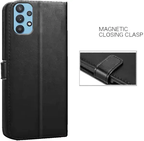 Black_Artificial_Leather_Samsung_Galaxy_M32_5G_Back_Cover