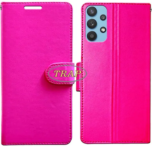 Pink_Artificial_Leather_Samsung_Galaxy_M32_5G_Back_Cover