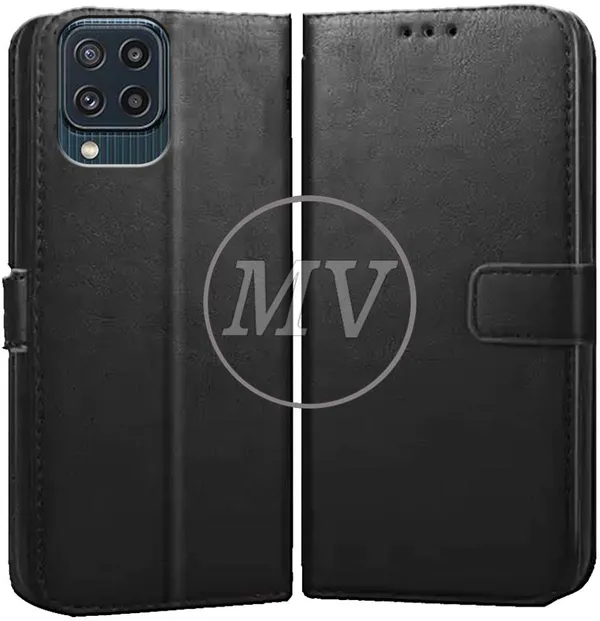 Black_Artificial_Leather_Samsung_Galaxy_M32_Flip_Cover