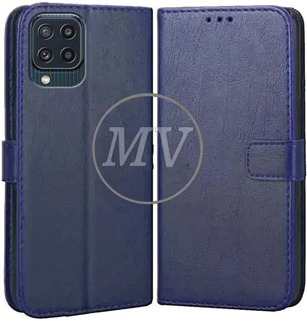 Blue_Artificial_Leather_Samsung_Galaxy_M32_Flip_Cover