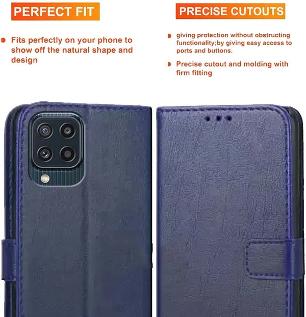 Blue_Artificial_Leather_Samsung_Galaxy_M32_Flip_Cover