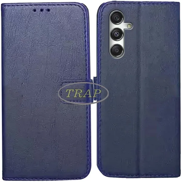 Blue_Artificial_Leather_Samsung_M34_5G_Flip_Cover