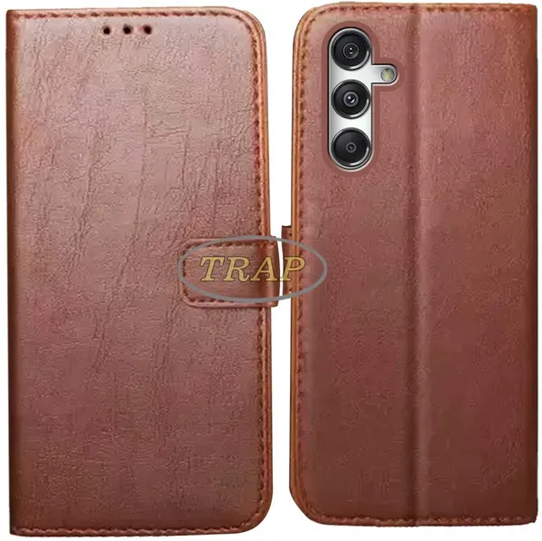 Brown_Artificial_Leather_Samsung_M34_5G_Flip_Cover
