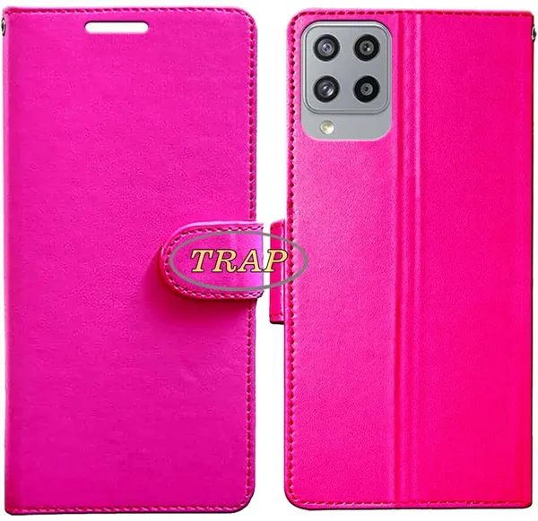 Pink_Artificial_Leather_Samsung_Galaxy_M42_5G_Back_Cover