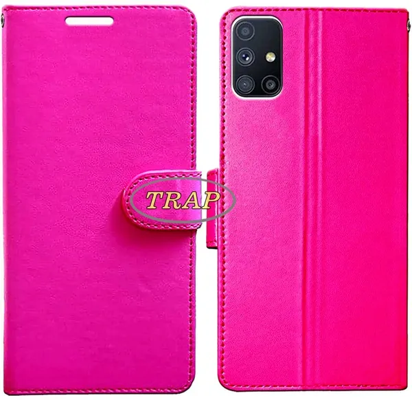 Pink_Artificial_Leather_Samsung_Galaxy_M51_Back_Cover