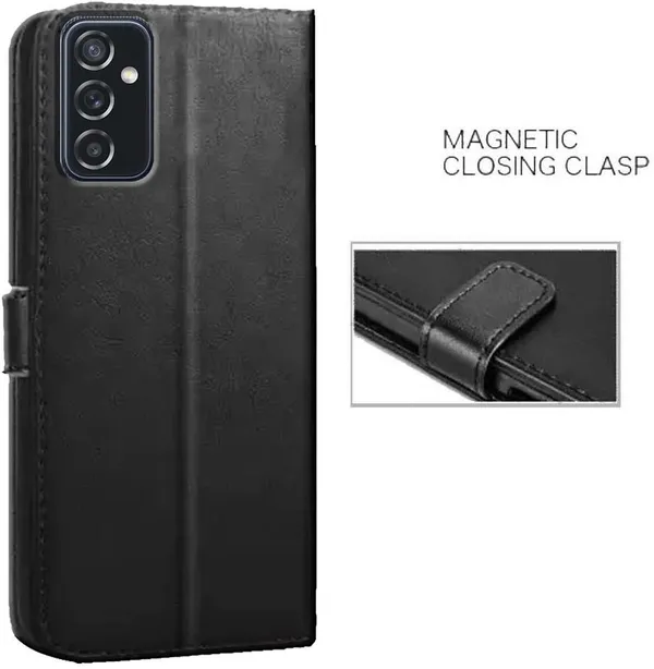 Black_Artificial_Leather_Samsung_Galaxy_M52_5G_Back_Cover