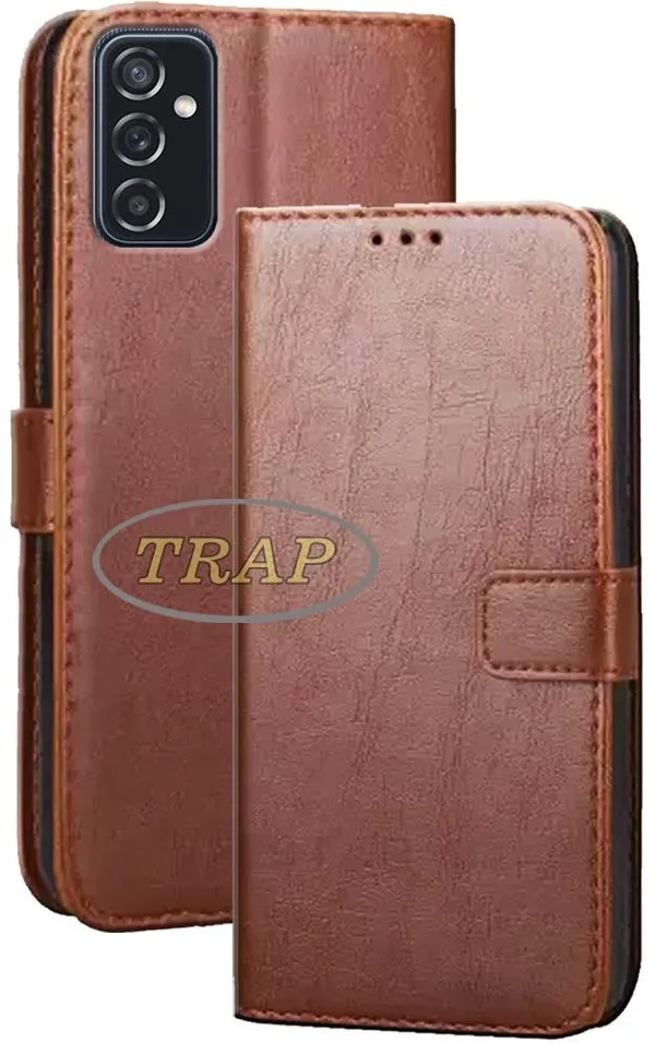 Brown_Artificial_Leather_Samsung_Galaxy_M52_5G_Back_Cover