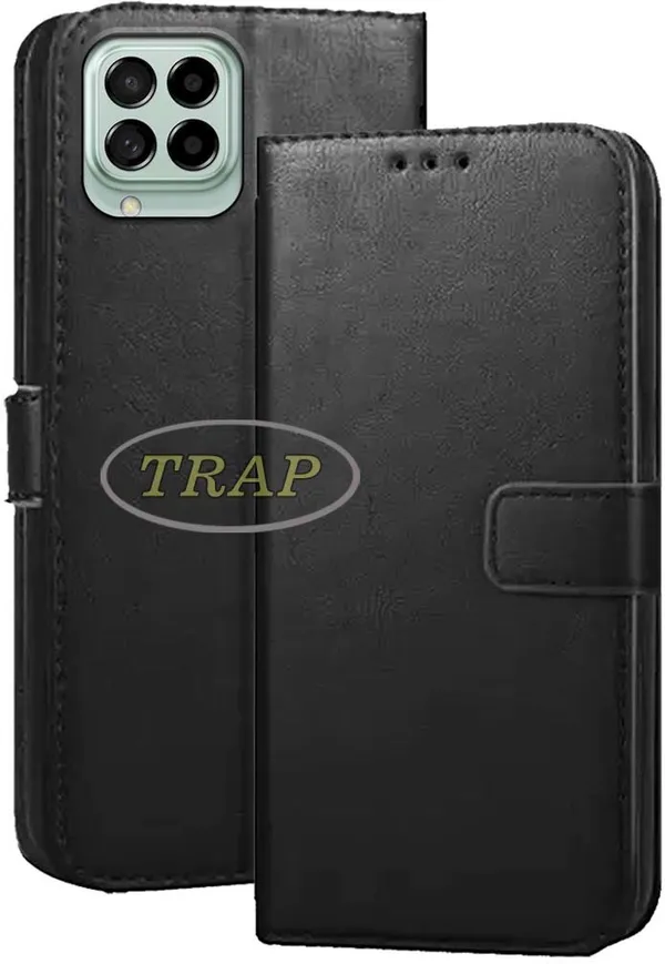 Black_Artificial_Leather_Samsung_M53_Back_Cover