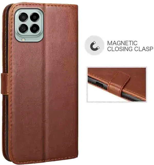 Brown_Artificial_Leather_Samsung_M53_Back_Cover