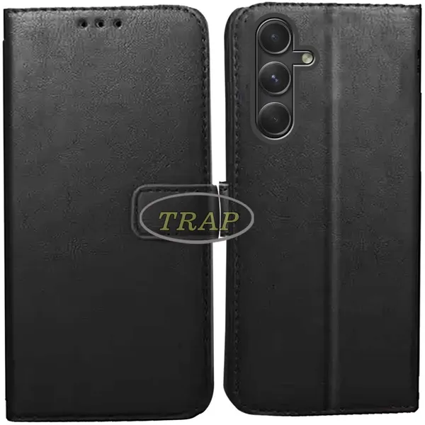 Black_Artificial_Leather_Samsung_M54_5G_Flip_Cover